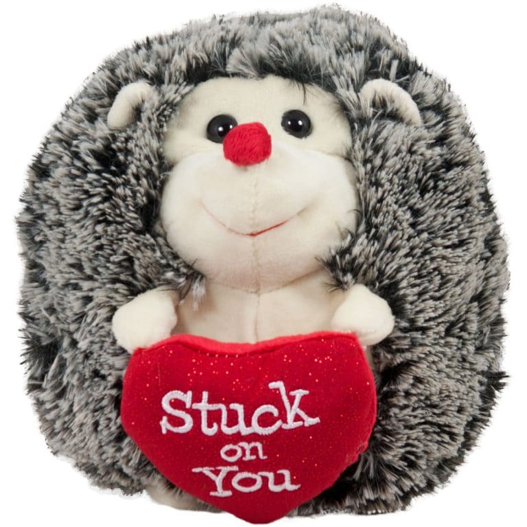 Плюшено таралежче със сърце Сив, 15см