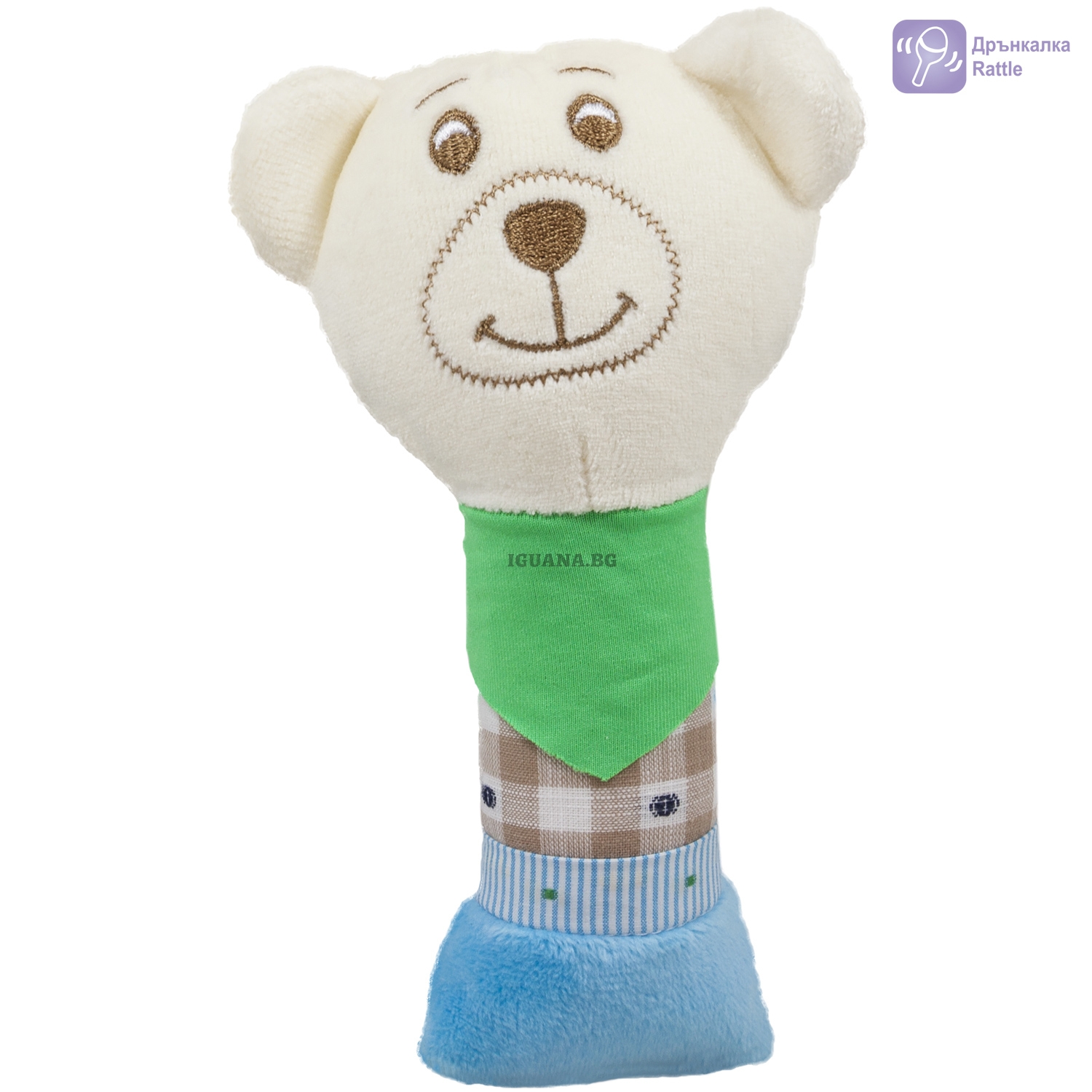 Бебешка плюшена дрънкалка с мече