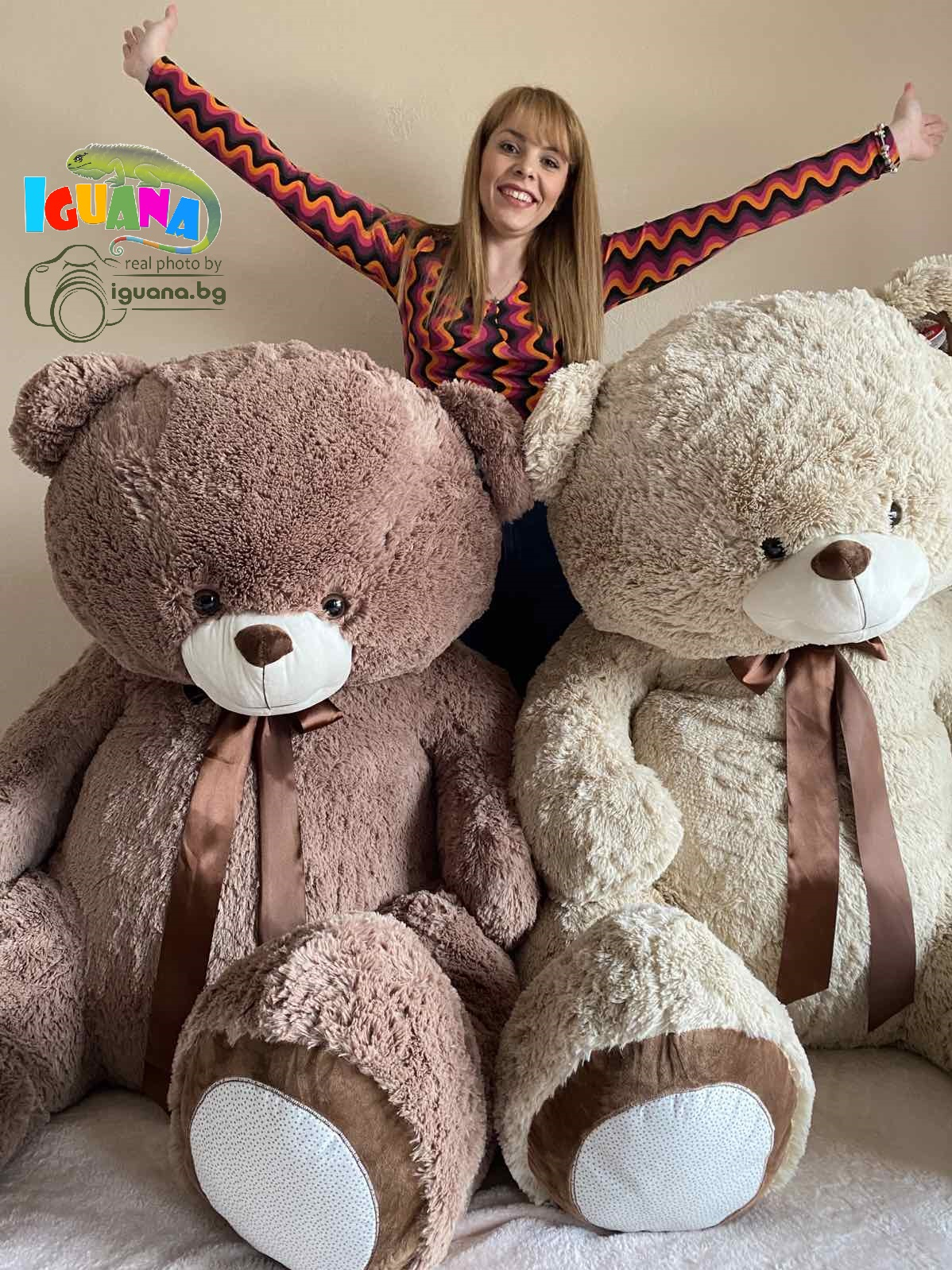 ОГРОМЕН плюшен мечок 170см, два цвята, МЕГА ГОЛЯМ | IGUANA.BG