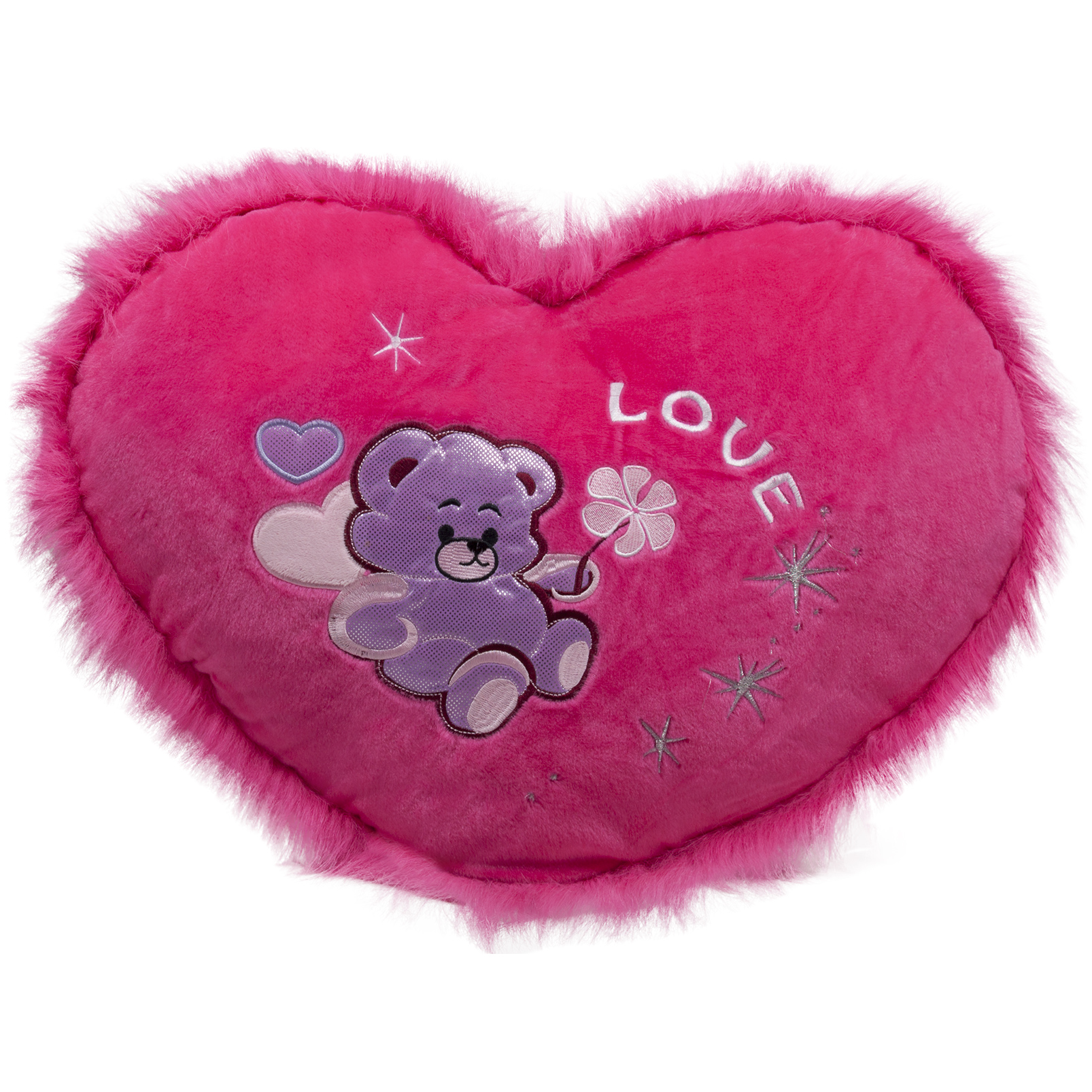 Розово сърце с мече 50см със звук