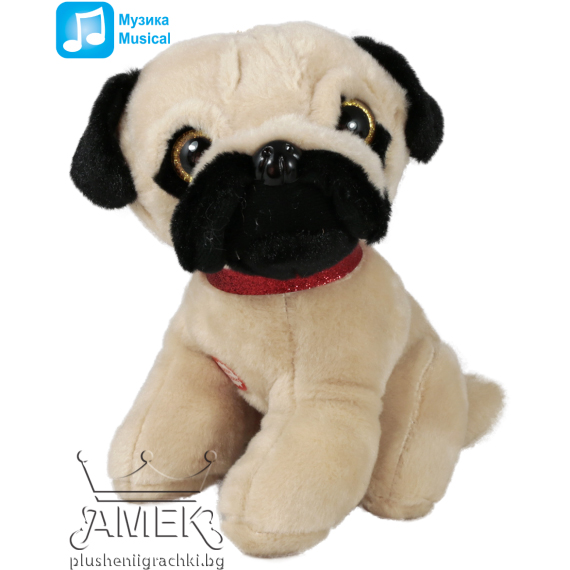 Седнало кученце Мопс 20 см