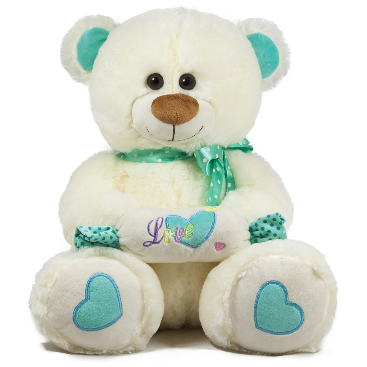 Мече с бонбон и панделка Син 45 см