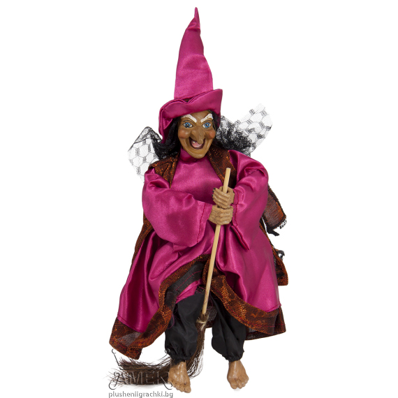 Яга яхнала метла - 3 цвята Розов 30 см