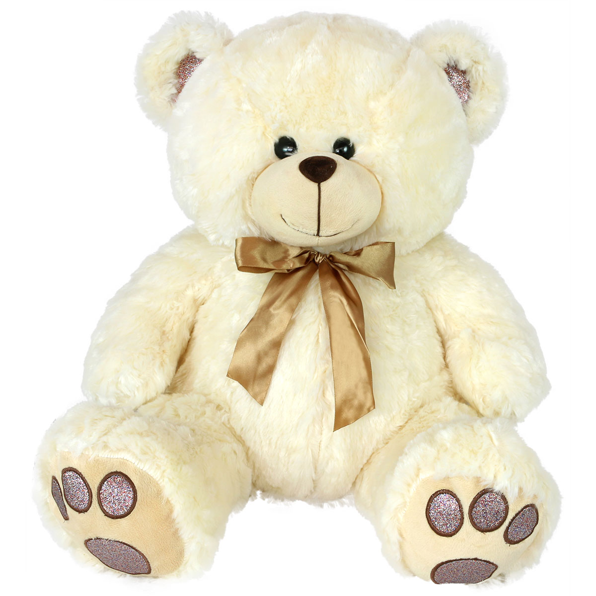Мече с брокатени лапички Бял, 45см