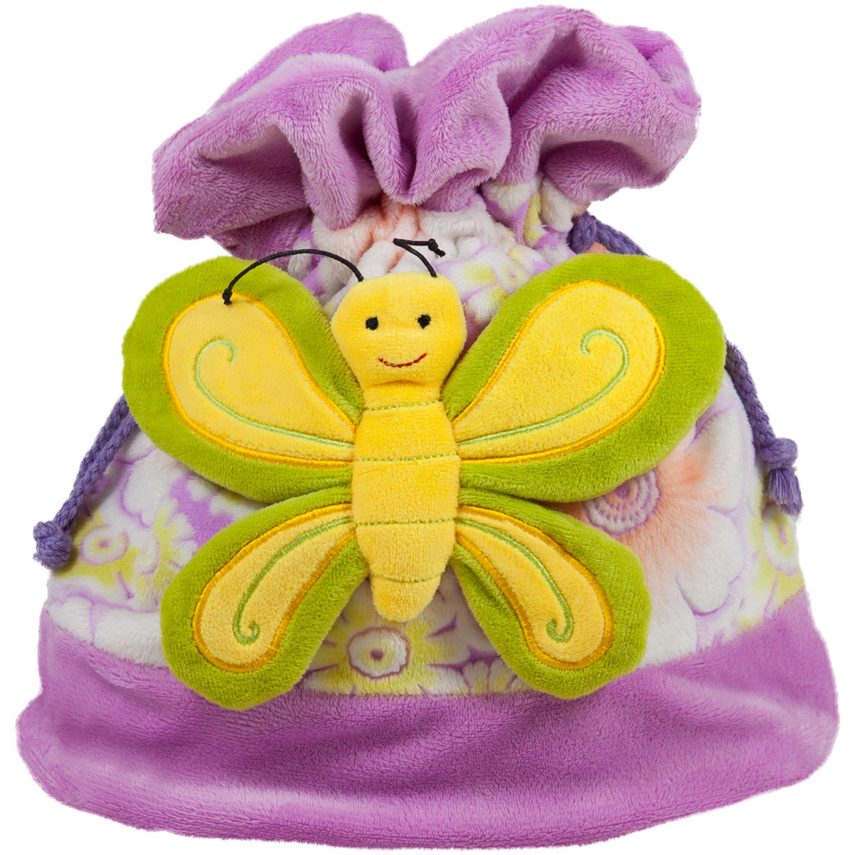 Плюшена раница с пеперуда Лилав със зелена пеперуда 25 см