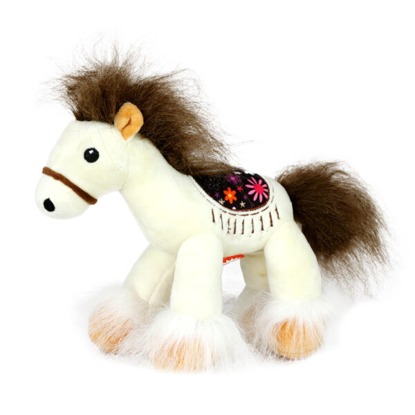 Конче със седло Бял, + ЗВУК, 22 см