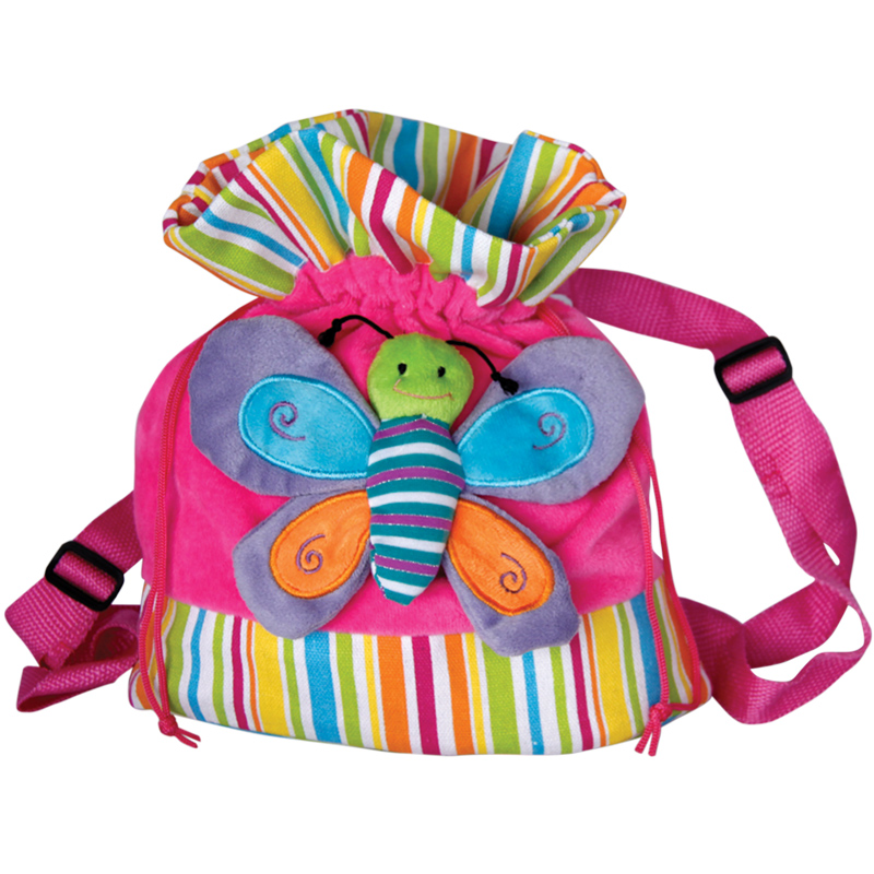 Раница с пеперуда Розов 26см