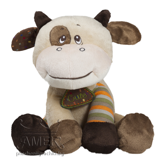 Плюшена кравичка с медальон "Cute" Кафяв 25 см