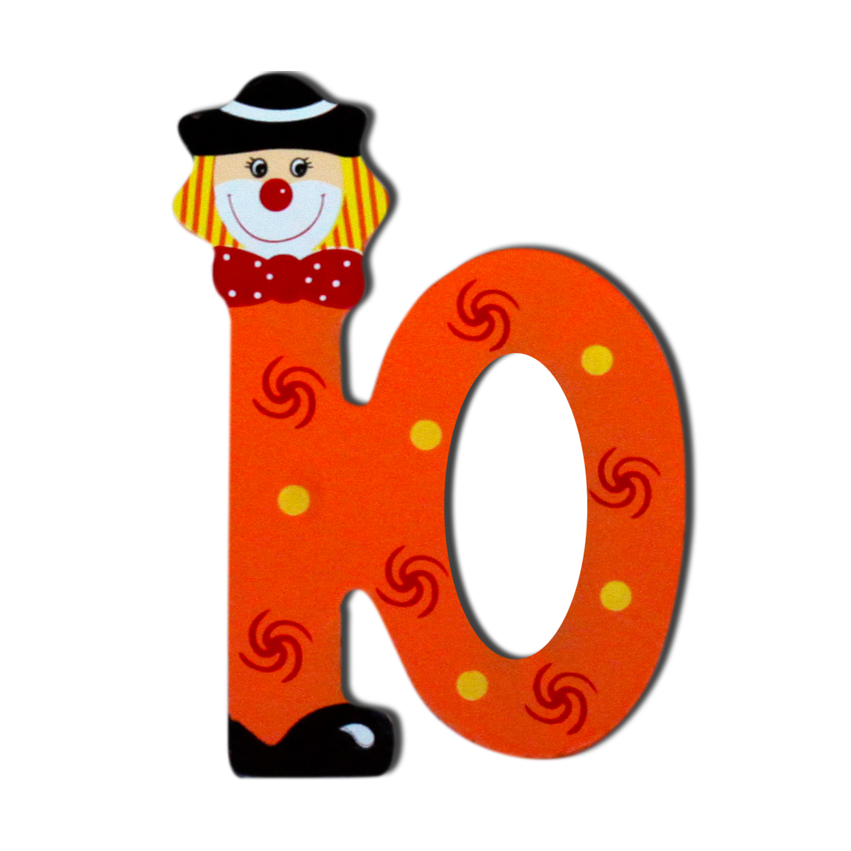 Декоративна дървена буква - Ю Оранжев 7.5 ха 9.5 см