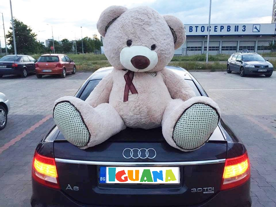 Мечок 150см с панделка и апликации на лапите и ушите Бежов