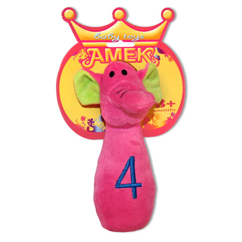 Кегли с дрънкалка Слонче 18 см