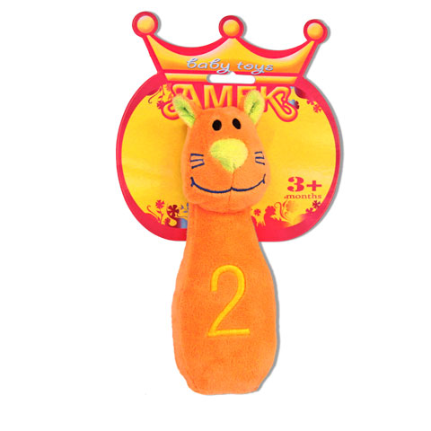 Кегли с дрънкалка Коте 18 см