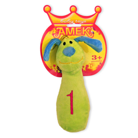 Кегли с дрънкалка Куче 18 см