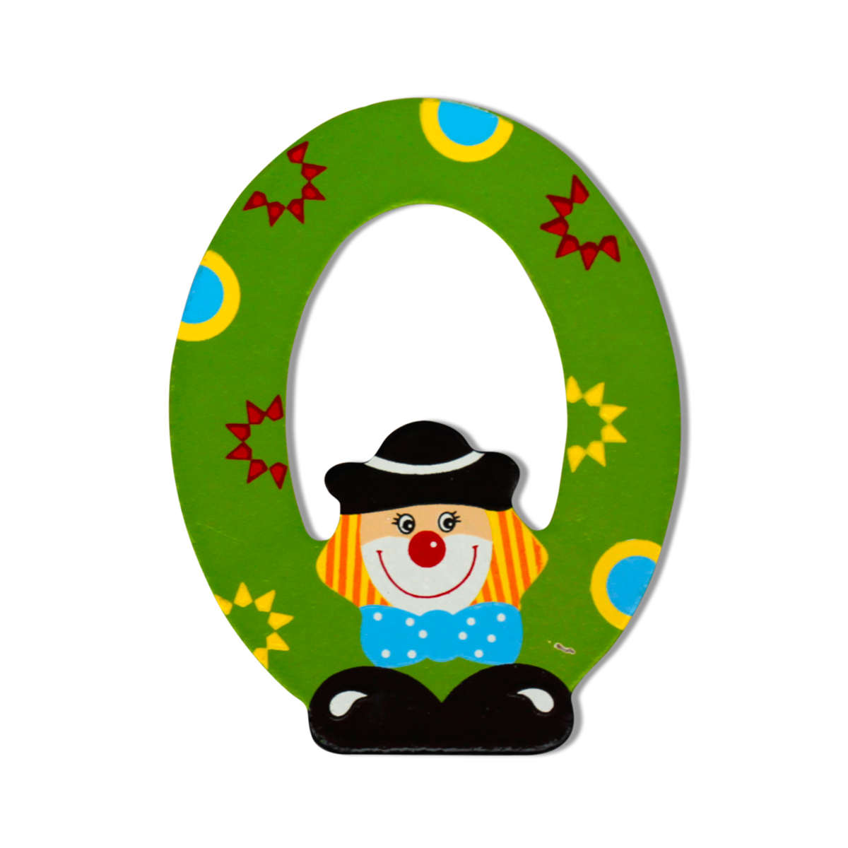 Декоративна дървена буква - О Оранжев 7.5 х 9.5 см