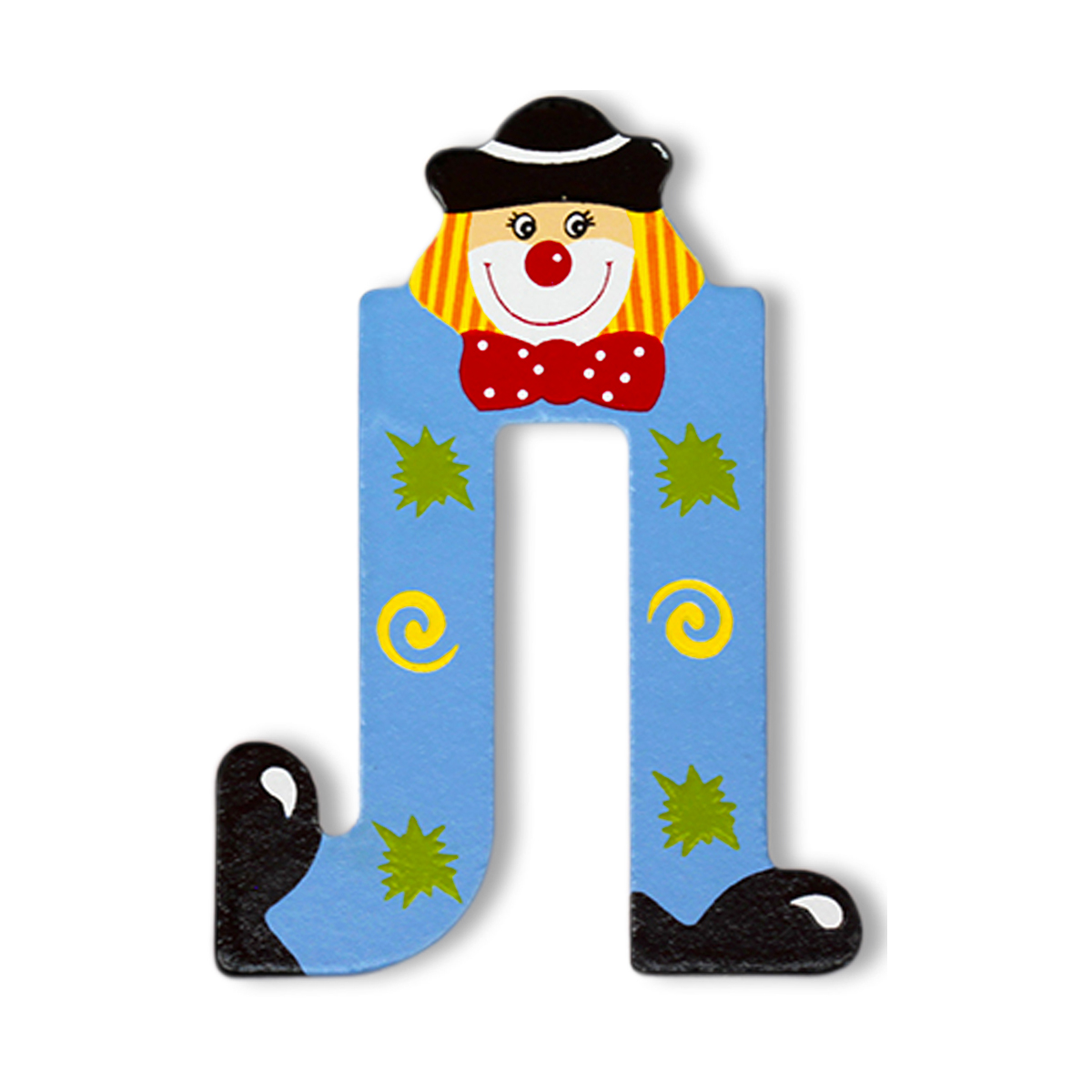 Декоративна дървена буква - Л Син 7.5 х 9.5 см