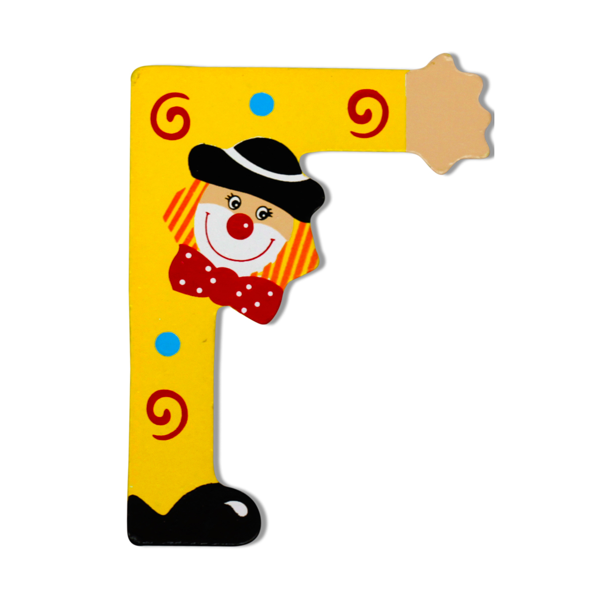 Декоративна дървена буква - Г Жълт 7.5 х 9.5 см