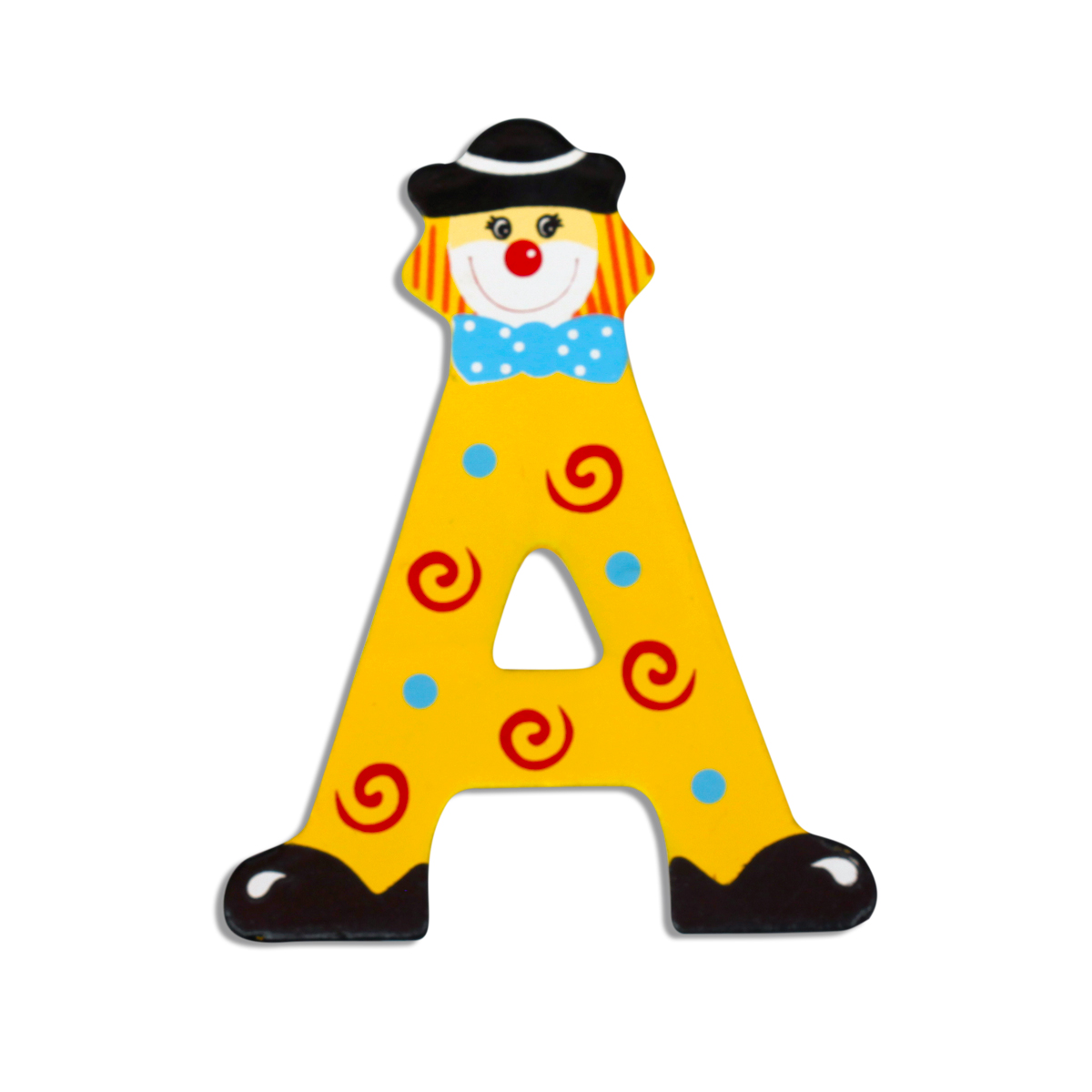 Декоративна дървена буква - А Син 7.5 х 9.5 см