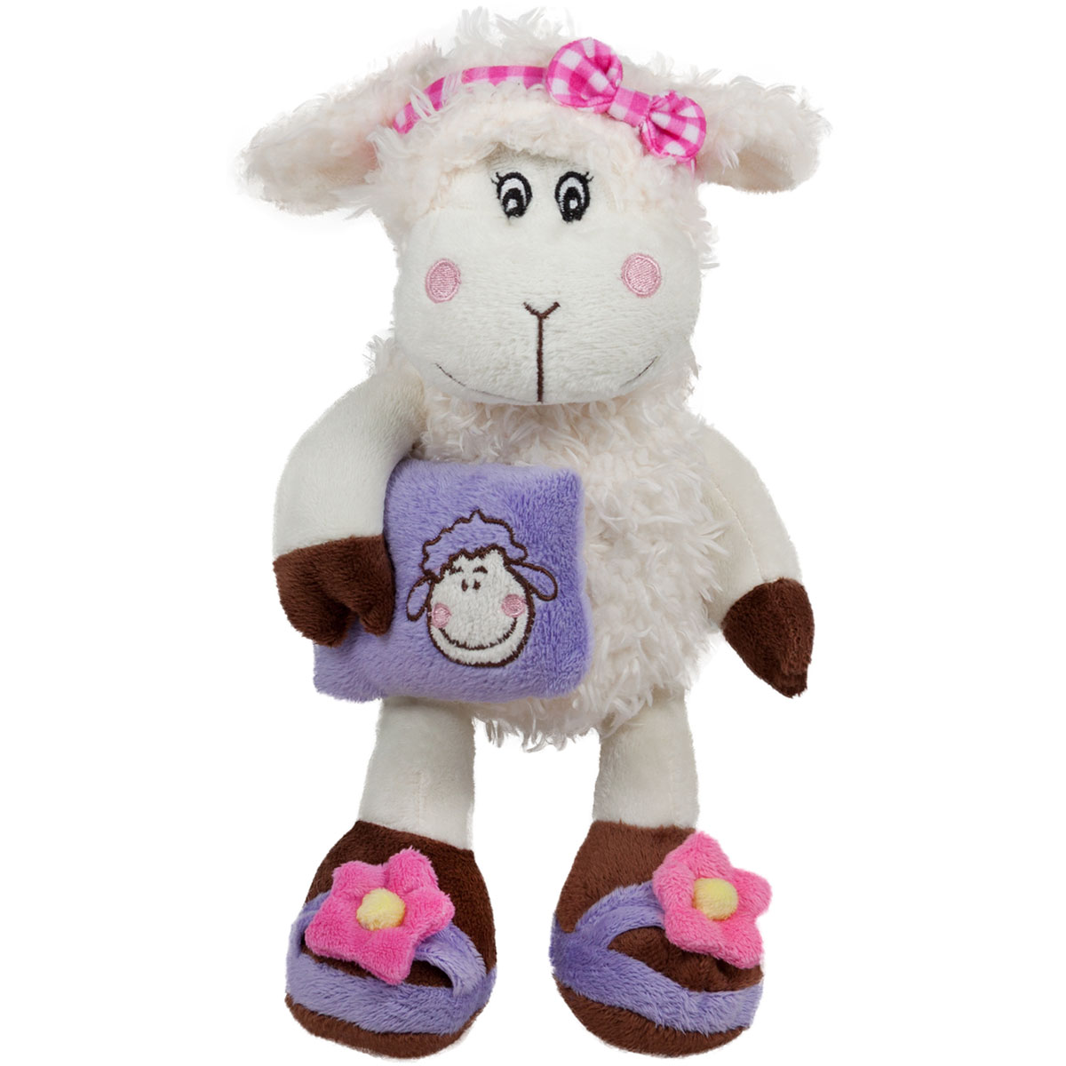 Овчица с възглавница Бял 29см