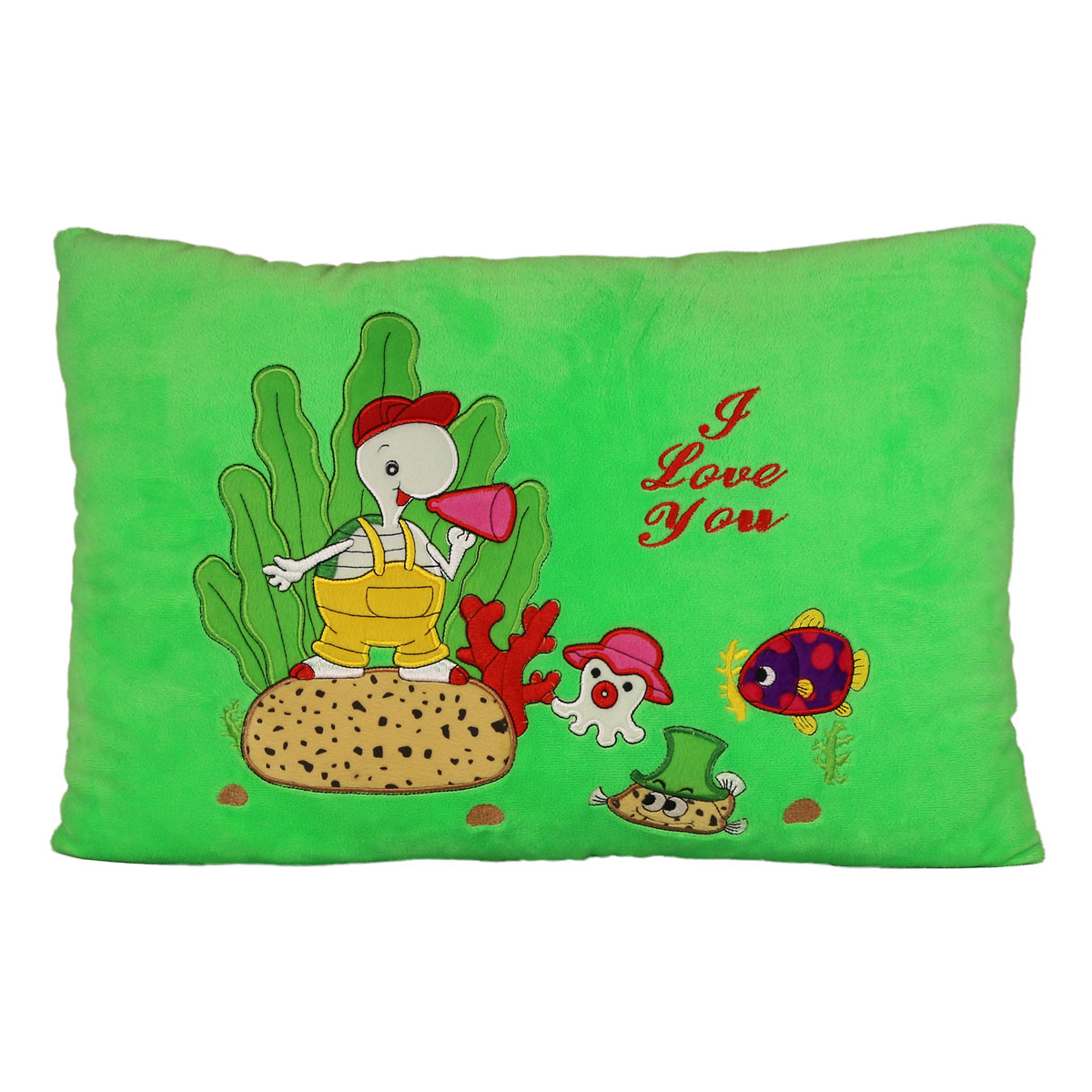 Възглавница с костенурка Зелен 35х50 см