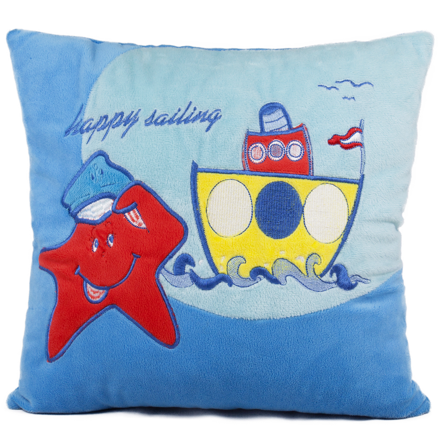 Морска възглавница| 5 вида Синя с червена звезда 34х34 см