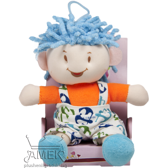 Плюшена кукличка в кутия Син 20 см