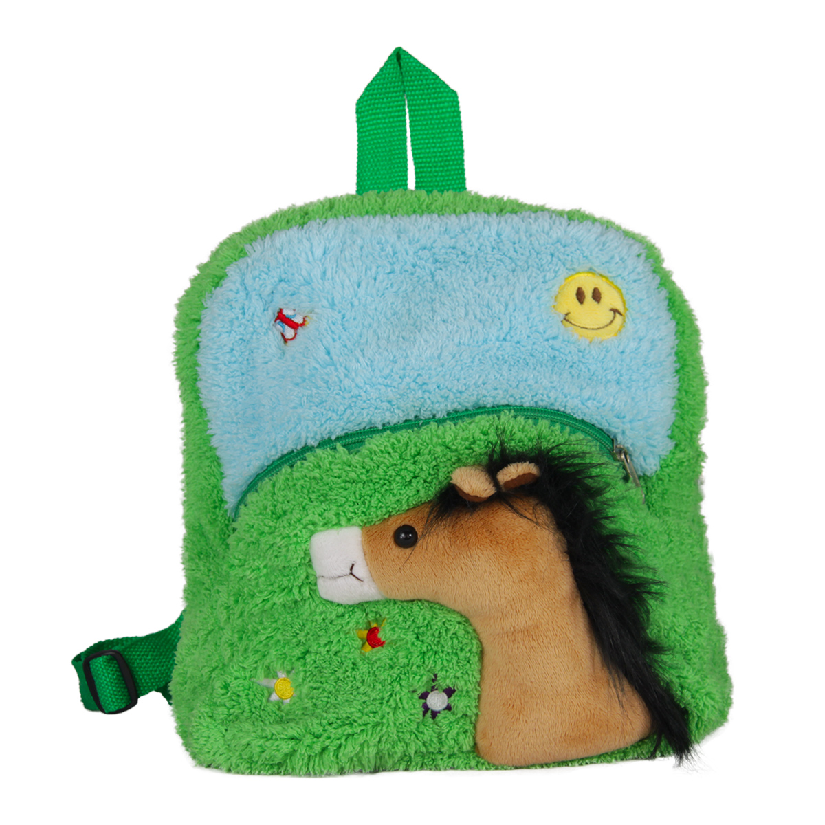 Зелена плюшена раничка Конче 27 см