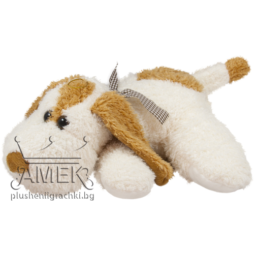 Легнало куче с панделка Бял 33 см