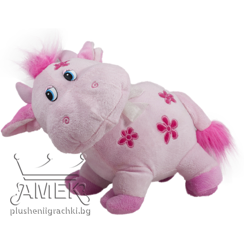 Плюшена кравичка на цветя, три цвята, 27см