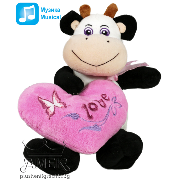 Животни със сърце Кравичка 15 см