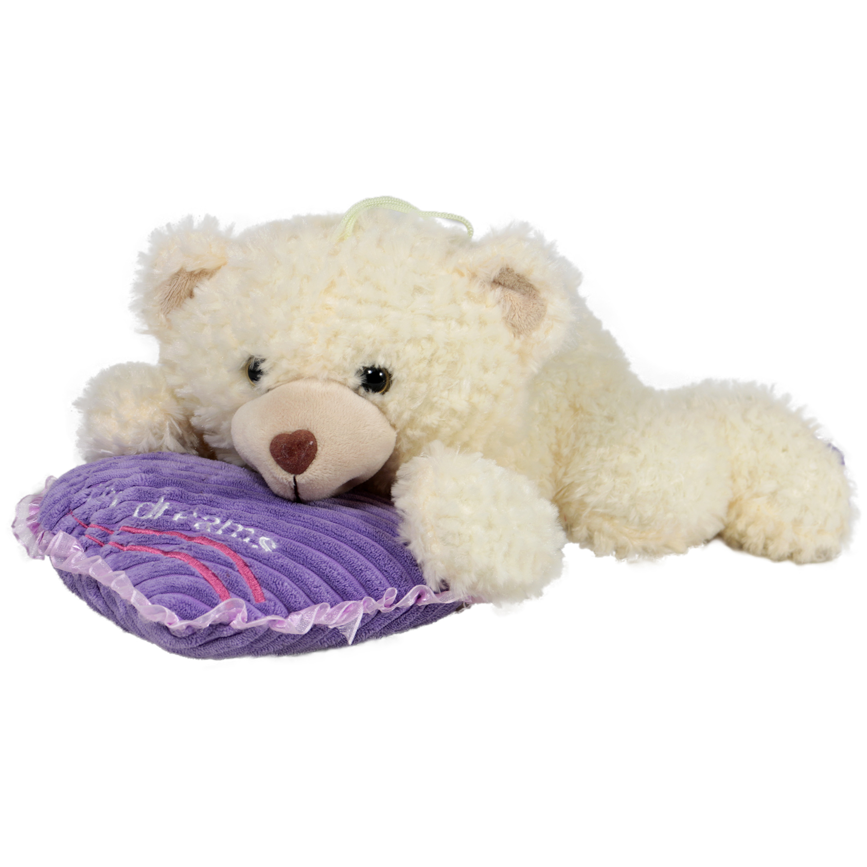 Мече легнало на лилаво сърце 35 см