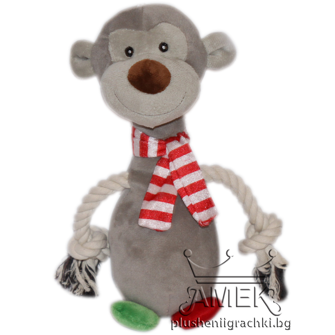 Играчка за кучета| Животинче с шал Маймуна 24см