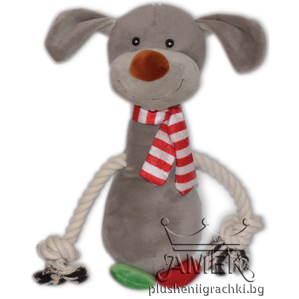 Играчка за кучета| Животинче с шал Куче 24см