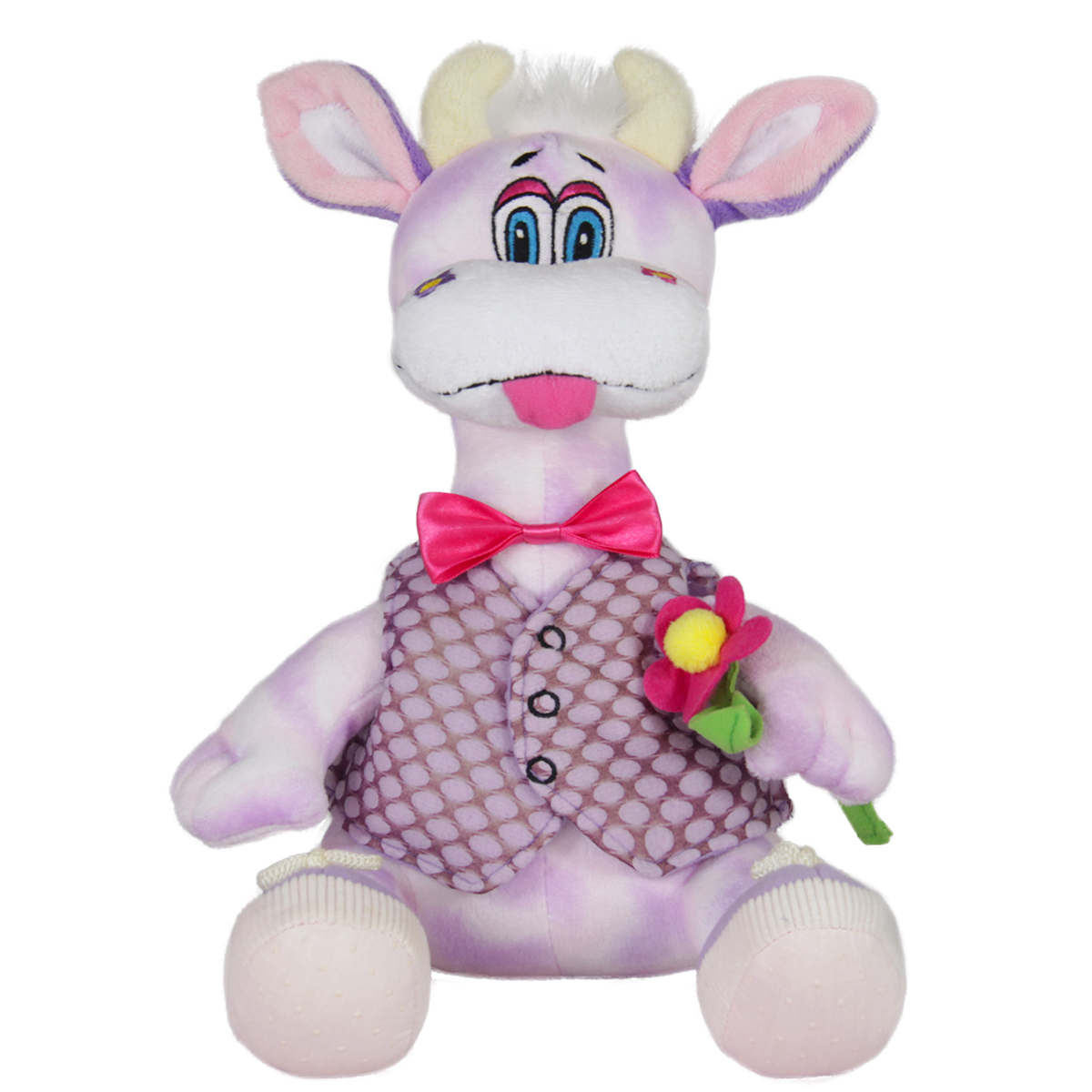 Лилава крава с цвете, 33см