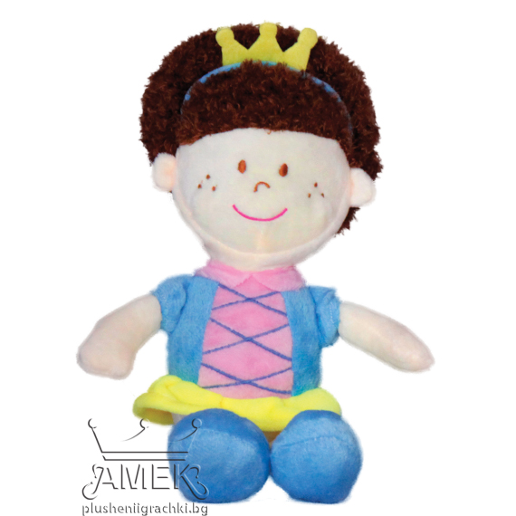 Пюшена кукла с диадема| 3 цвята Син 34 см