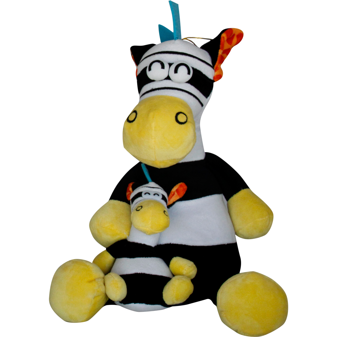 Плюшена зебра С бебе 34 см