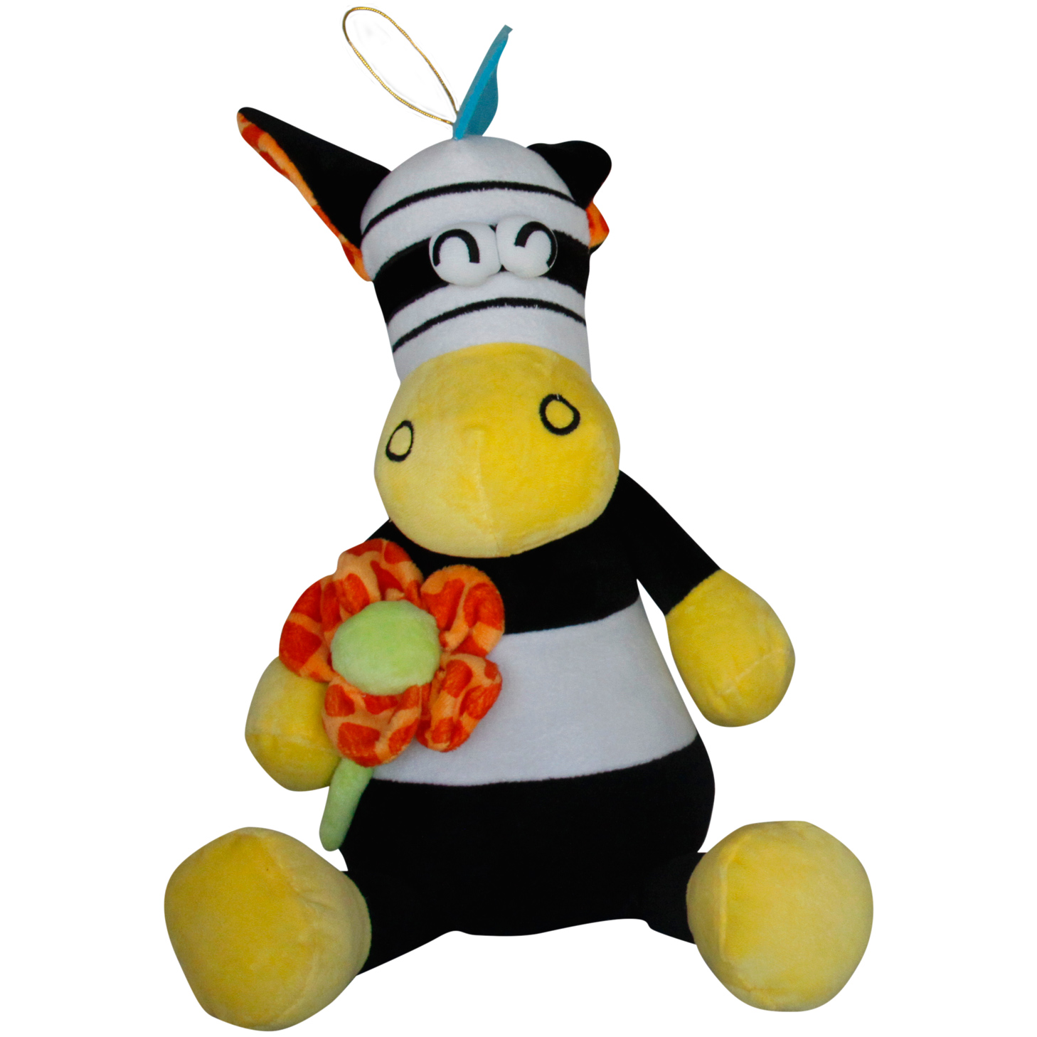 Плюшена зебра С цвете 34 см