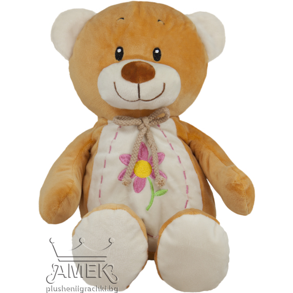 Животинки с бродерия цвете  Мече 25 см