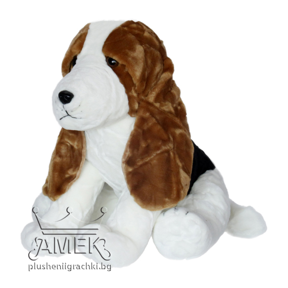 Голямо плюшено куче Басет Бял 65 см