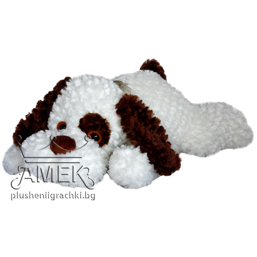 Плюшено легнало куче Бял 50 см