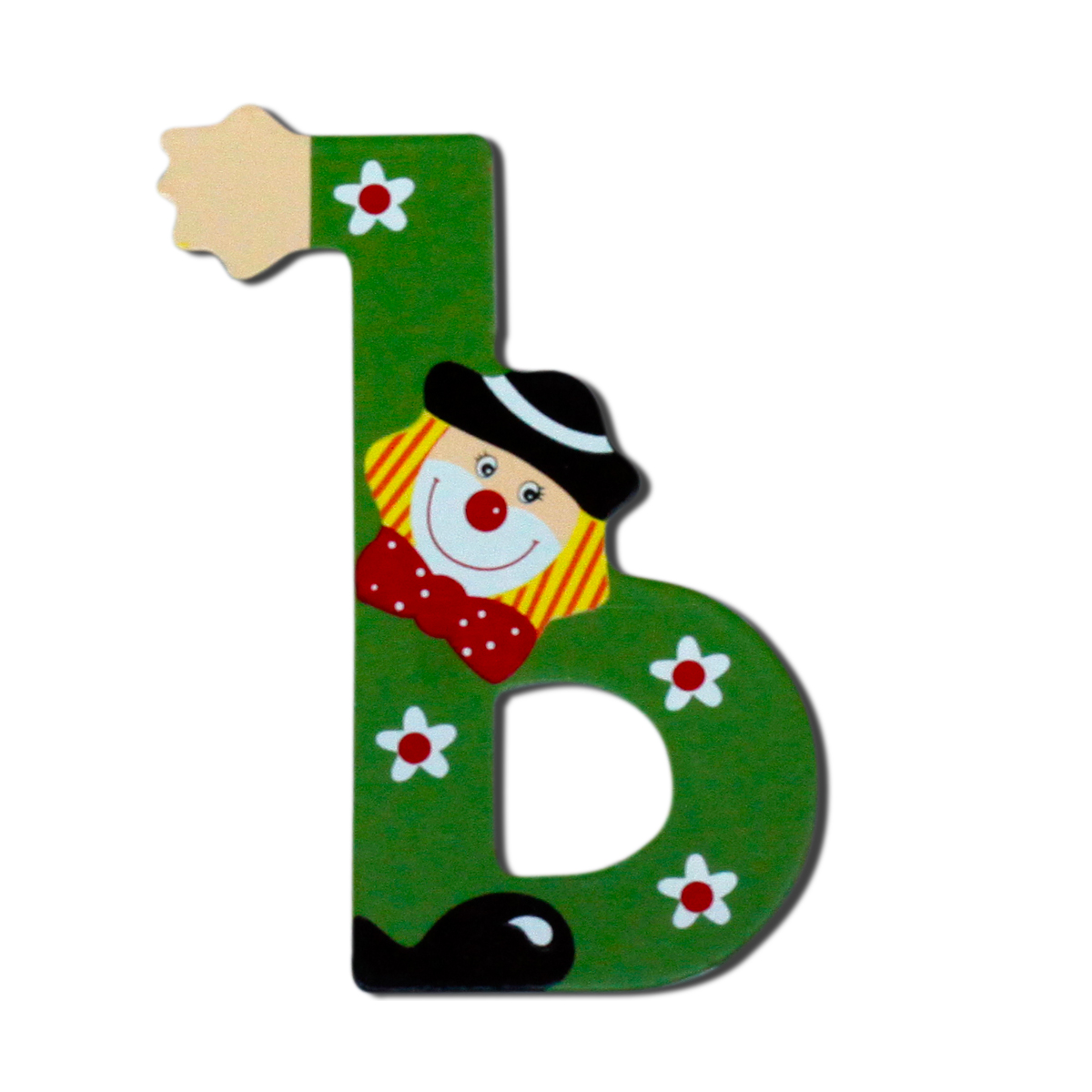 Декоративна дървена буква - Ъ Зелен 7.5 х 9.5 см