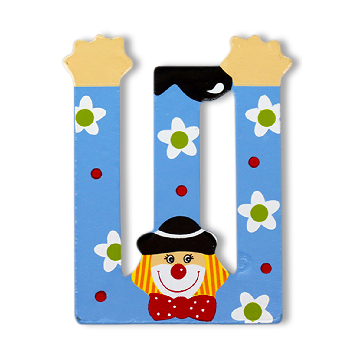 Декоративна дървена буква - Ш Зелен 7.5 х 9.5 см