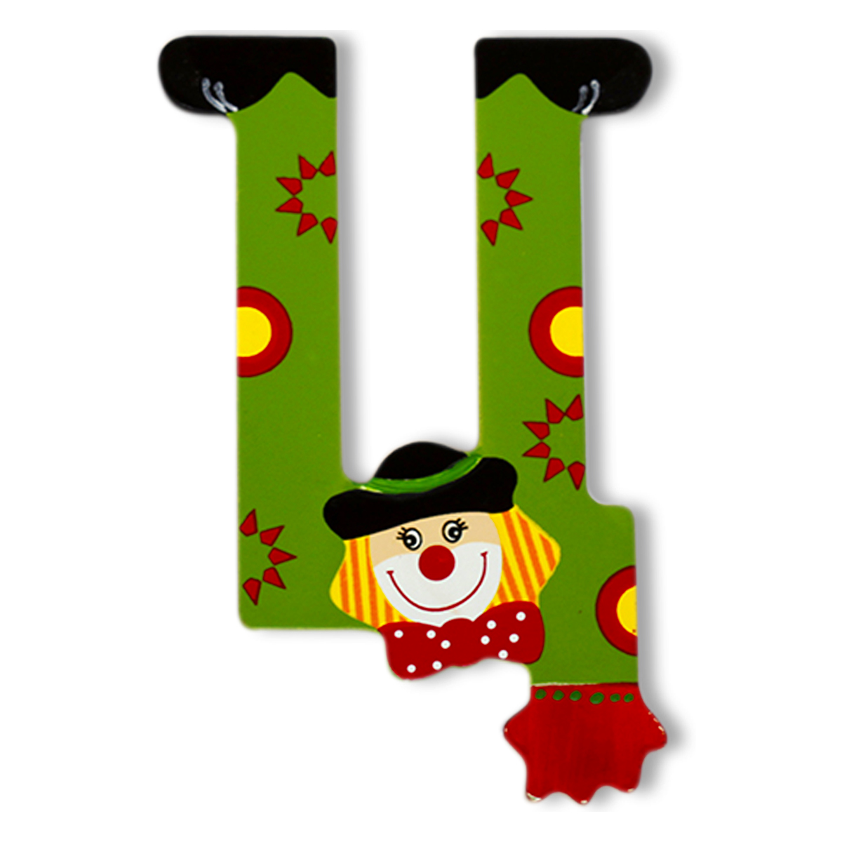 Декоративна дървена буква - Ц  Червен 7.5 х 9.5 см