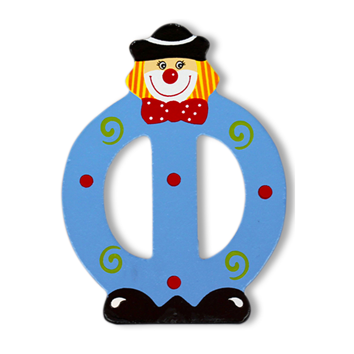 Декоративна дървена буква - Ф Син 7.5 х 9.5 см