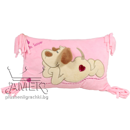 Възглавница с куче С камък 35х25 см