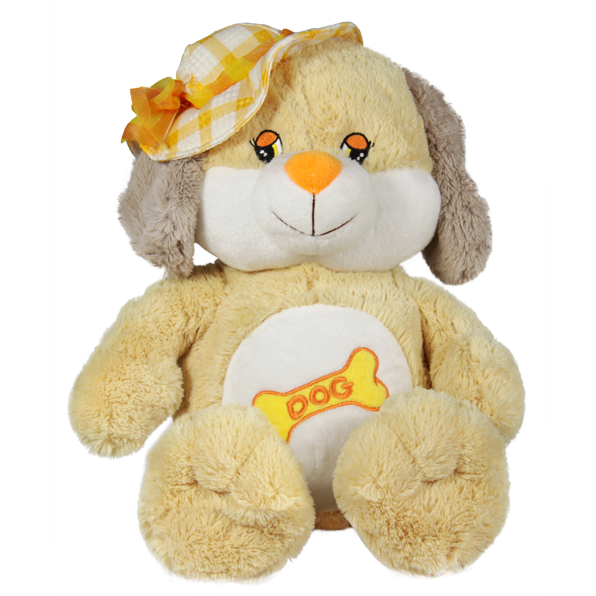 Куче с жълта шапка 46см