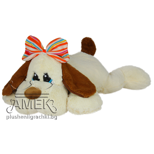 Куче с панделка| 2 цвята Бял 43 см