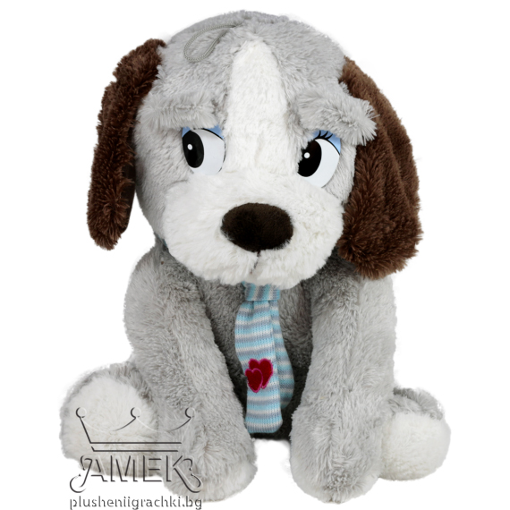 Куче с шал| 2 цвята Сив 37 см