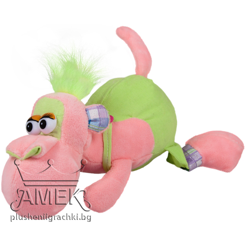 Маймуна с гащеризон Розов 22 см