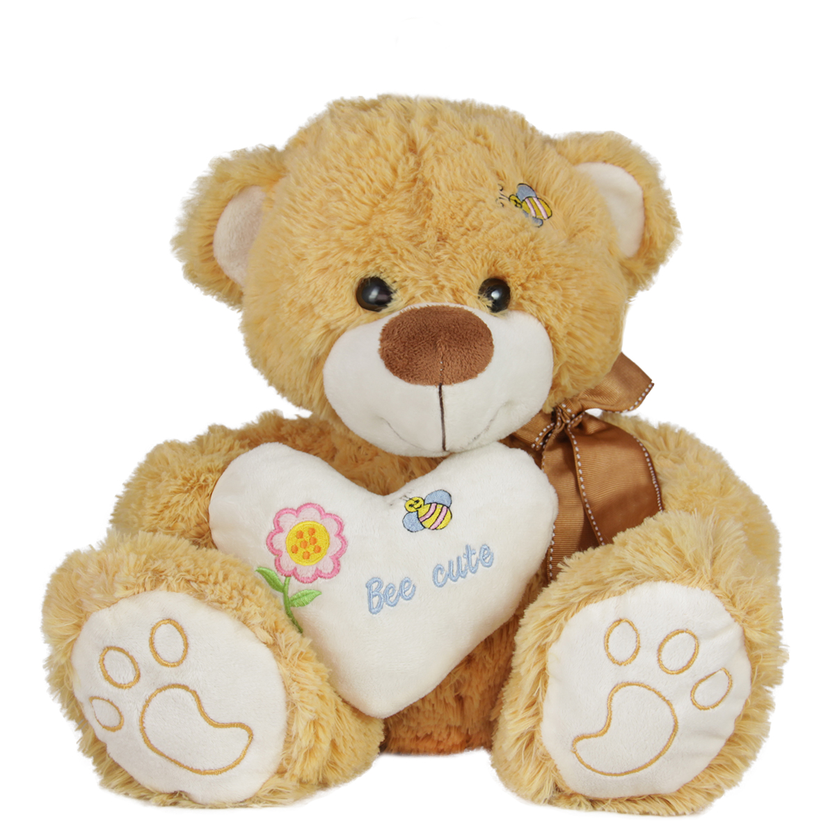 Кафяво плюшено мече със сърце 35 см