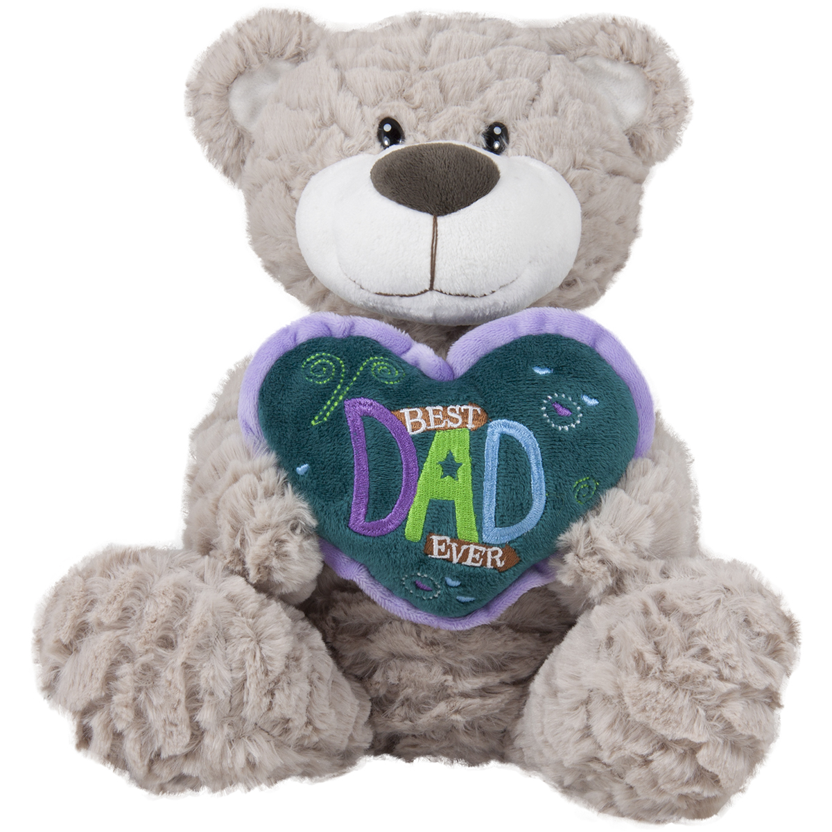 Рошаво плюшено мече със сърце 'BEST DAD EVER' 27 см